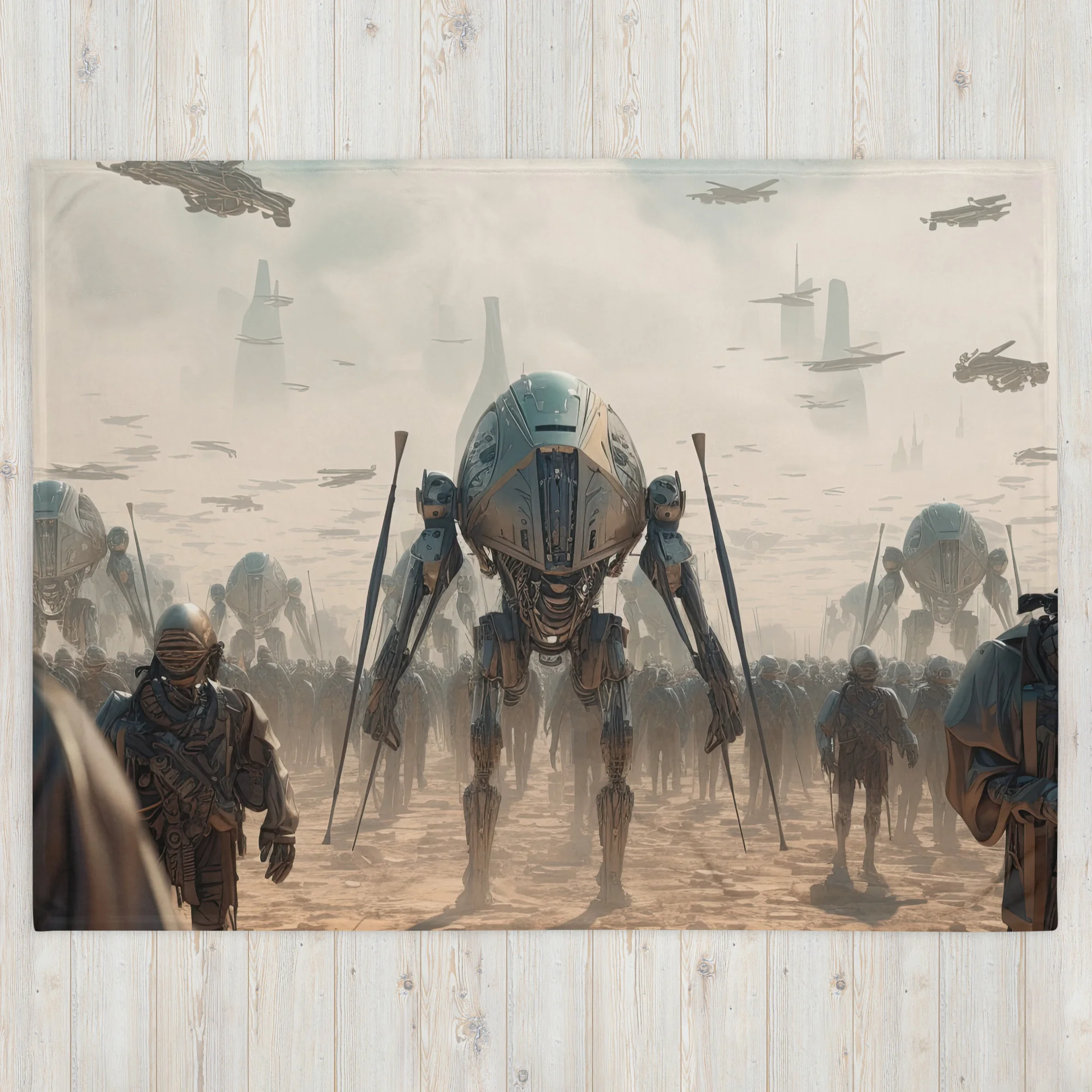 Future War Sci-Fi Throw Blanket – 60×80