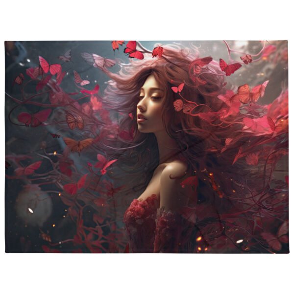 Crimson Reverie Throw Blanket - 60×80