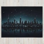 City Skyline Night Constellations Throw Blanket - 60×80