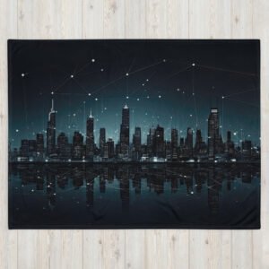 City Skyline Night Constellations Throw Blanket - 60×80