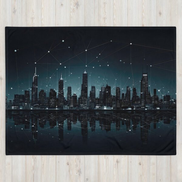 City Skyline Night Constellations Throw Blanket - 60×80