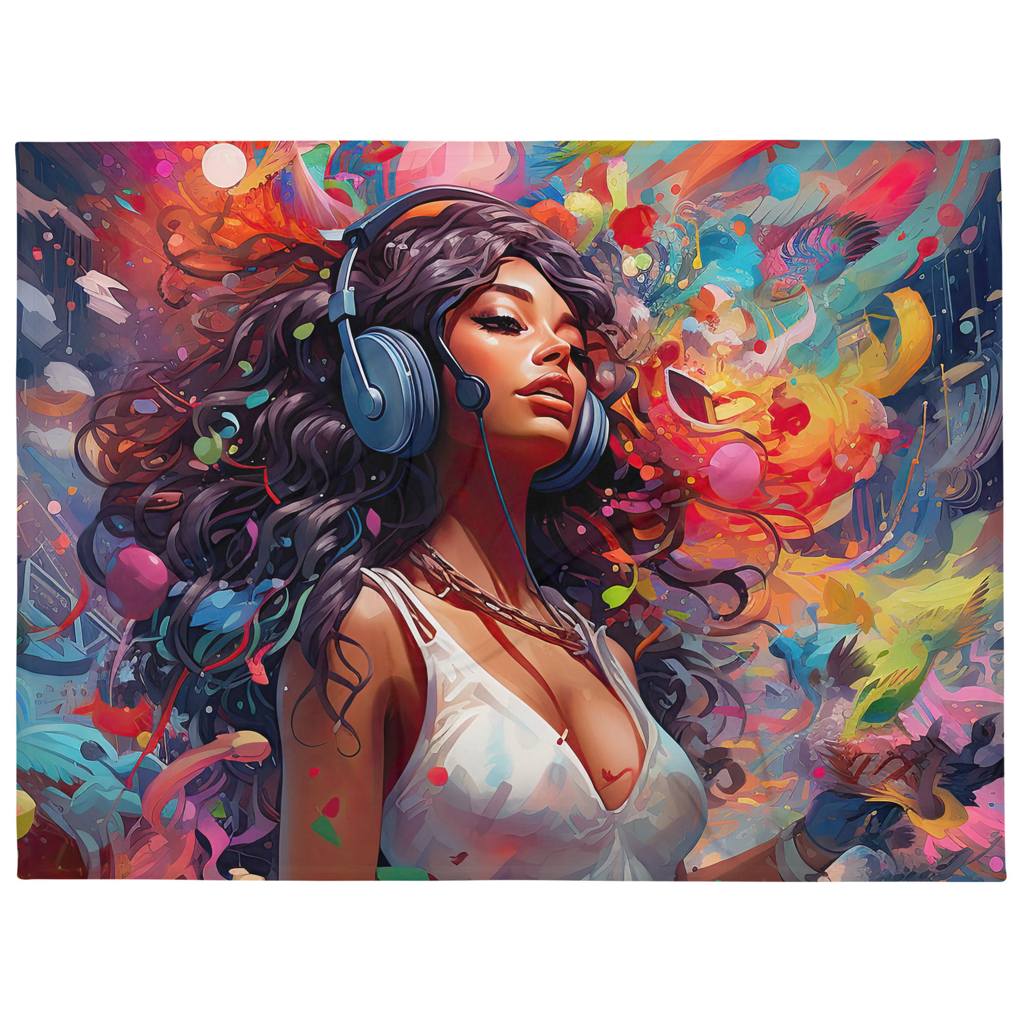Music In Color Art Throw Blanket – 60×80