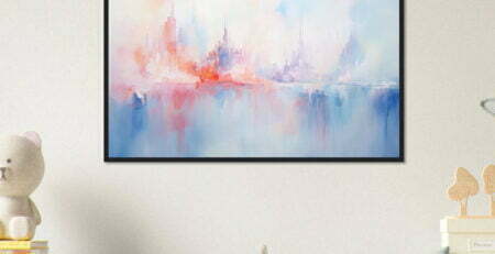 Example of wall art, a framed abstract pastel art print