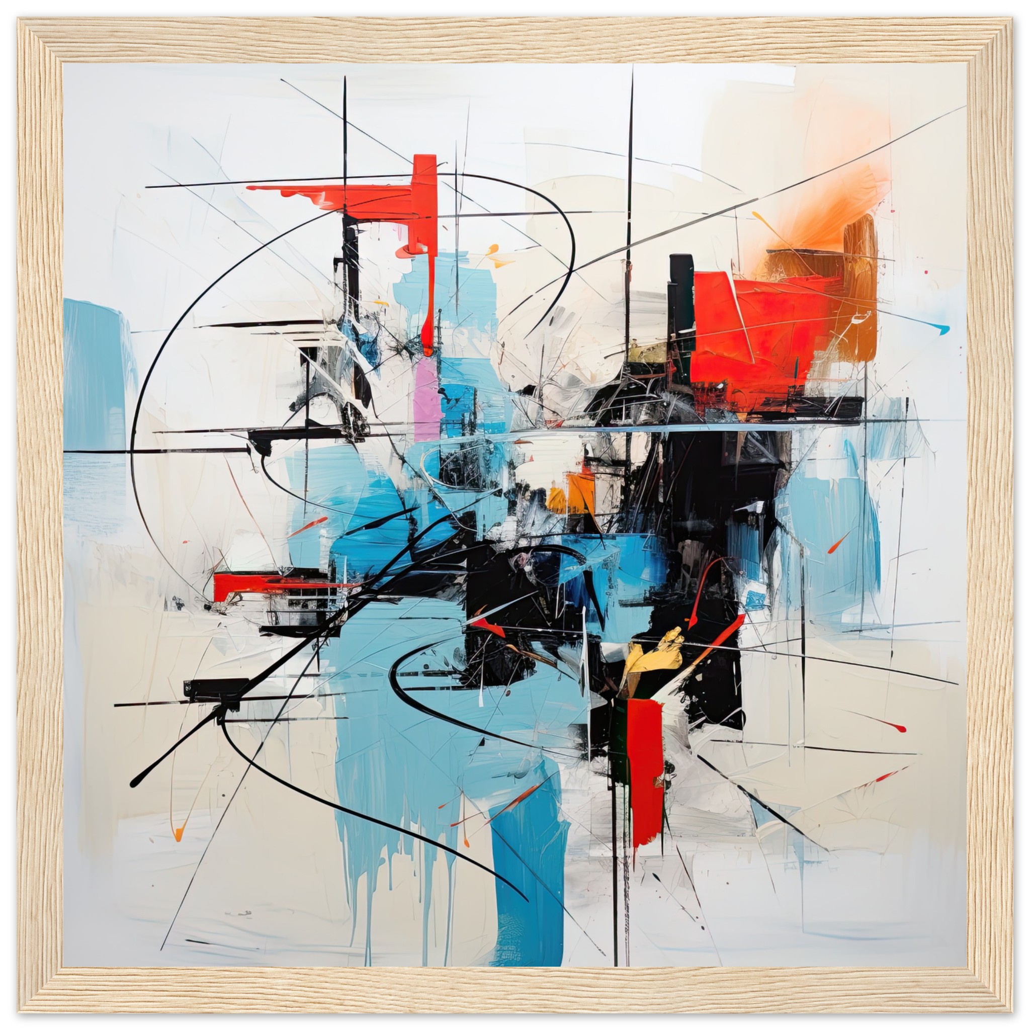 Abstract White Painted Framed Print