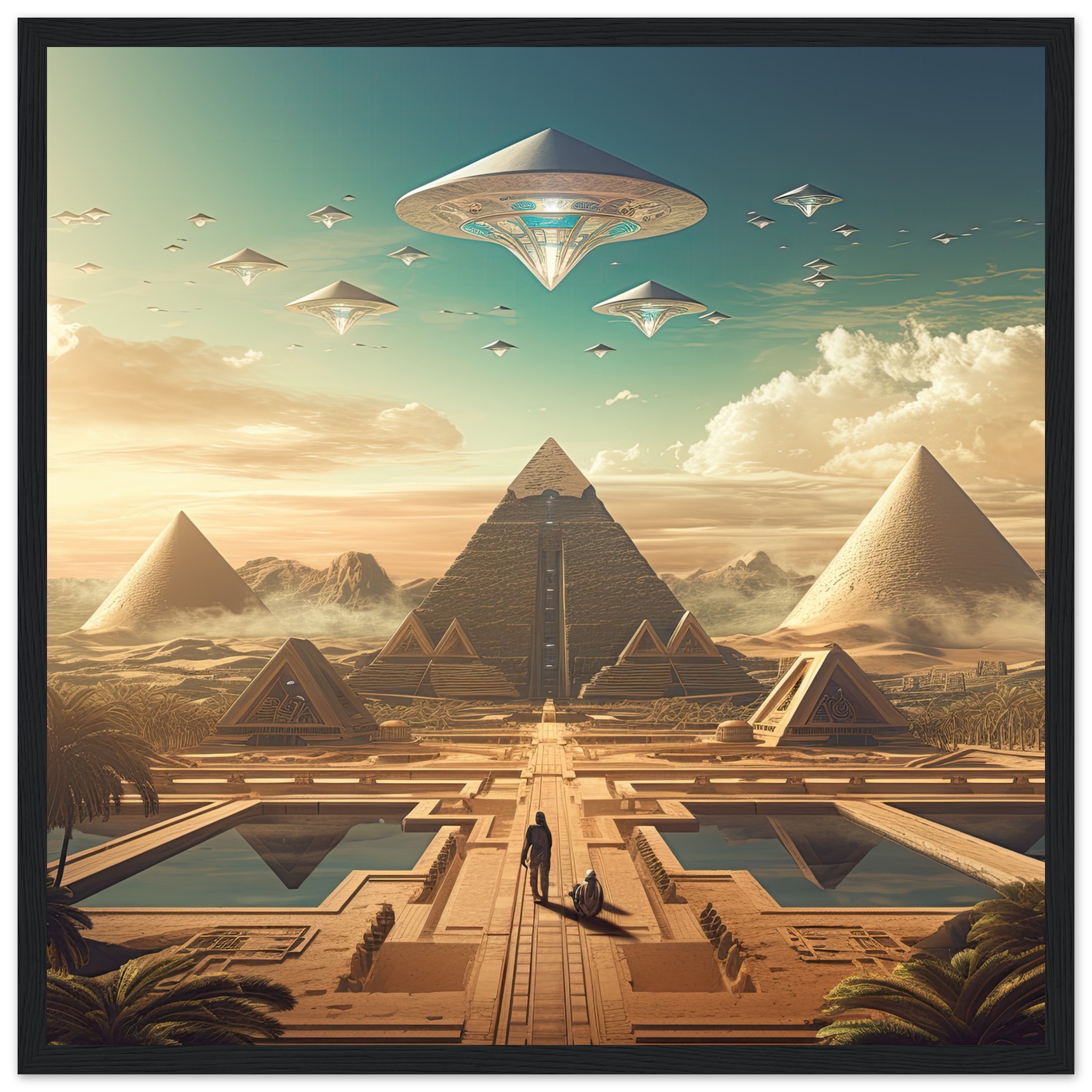 Sci-Fi Futuristic Egypt Framed Print