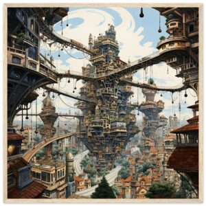 Surreal City Abstract Framed Print