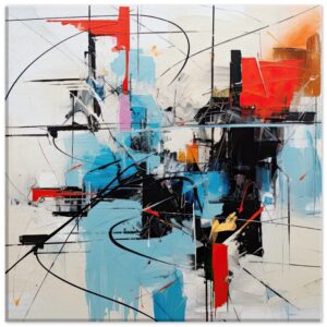Abstract White Painted Canvas Print - 40x40 cm / 16x16″, Thick