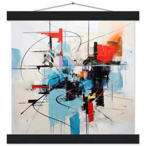 Abstract White Painted Hanging Print - 30x30 cm / 12x12″, Black wall hanger
