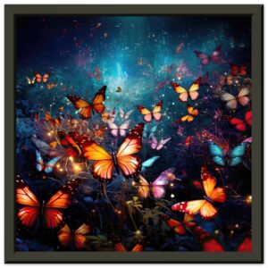 Butterflies of Light Colorful Framed Print