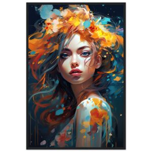 Girl Painted in Color Framed Print