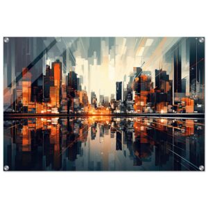 New Dawn - Abstract City Acrylic Print - 60x90 cm / 24x36″