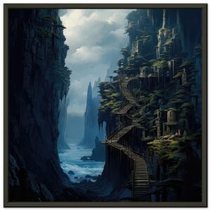 Cliffside Kingdom Landscape Framed Print