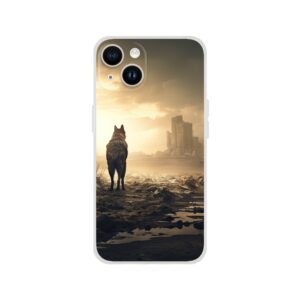 Lone Wolf Post-Apocalyptic World Phone Case - Flexi case, Apple - iPhone 14