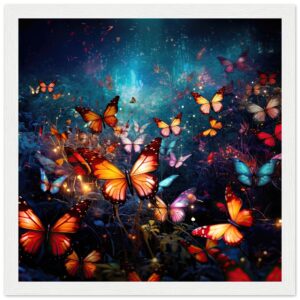 Butterflies of Light Colorful Framed Print