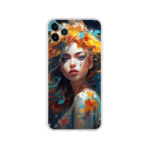 Girl Painted in Color Phone Case - Flexi case, Apple - iPhone 11 Pro Max
