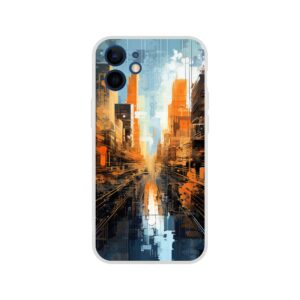 Abstract City Paint Splatter Phone Case - Flexi case, Apple - iPhone 12 Mini