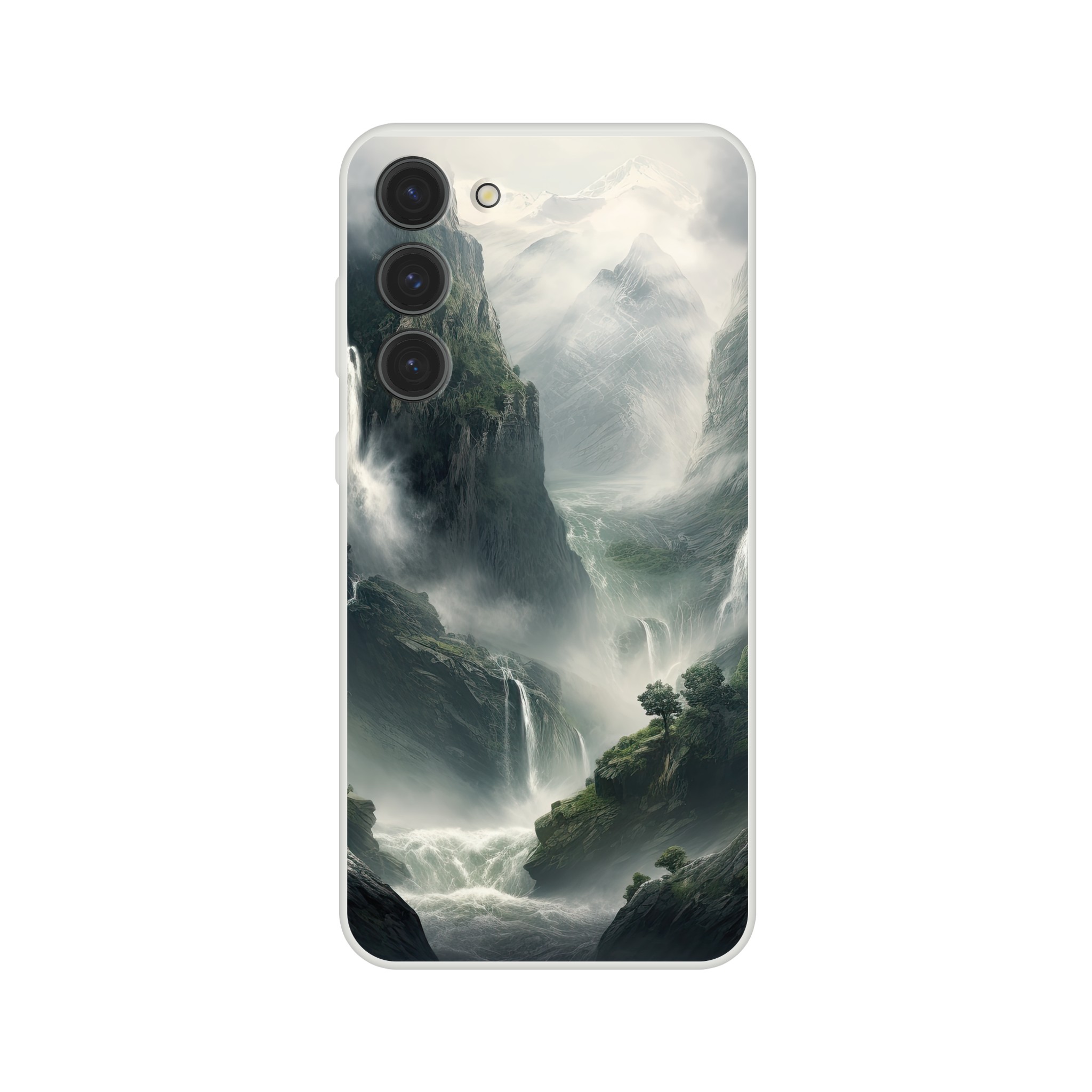 Mountain Waterfalls Rugged Phone Case – Flexi case, Samsung – Galaxy S23 Plus