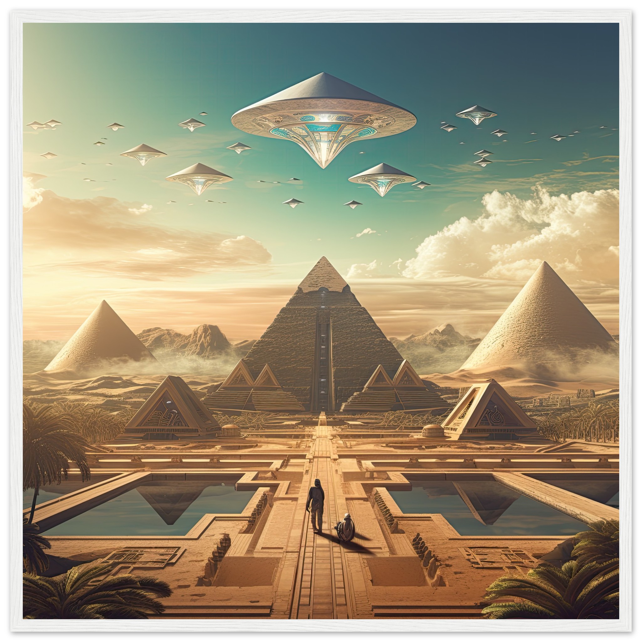 Sci-Fi Futuristic Egypt Framed Print