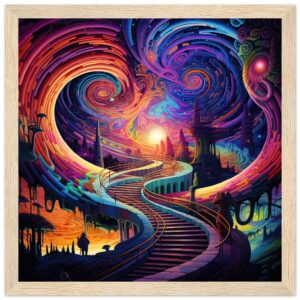 Trippy Colorful Adventure Framed Print