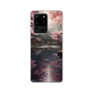 Secret Cherry Blossom Temple Phone Case - Flexi case, Samsung - Galaxy S20 Ultra