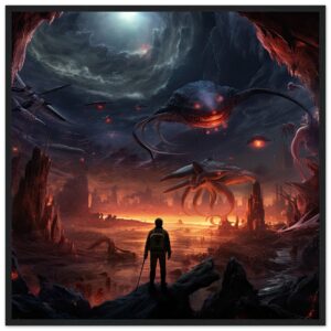 There Be Monsters Sci-fi Framed Print