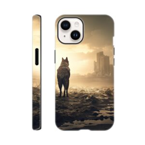 Lone Wolf Post-Apocalyptic World Phone Case - Tough case, Apple - iPhone 14