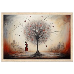 Heart Tree of Desire – Abstract Framed Print