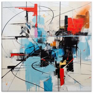 Abstract White Painted Canvas Print - 50x50 cm / 20x20″, Thick