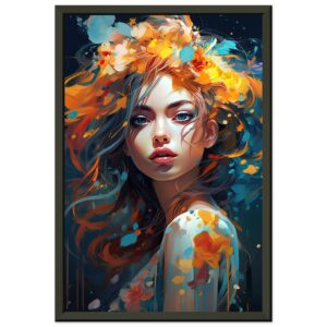 Girl Painted in Color Framed Print