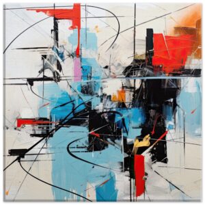 Abstract White Painted Canvas Print - 30x30 cm / 12x12″, Slim