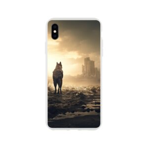 Lone Wolf Post-Apocalyptic World Phone Case - Flexi case, Apple - iPhone XS Max