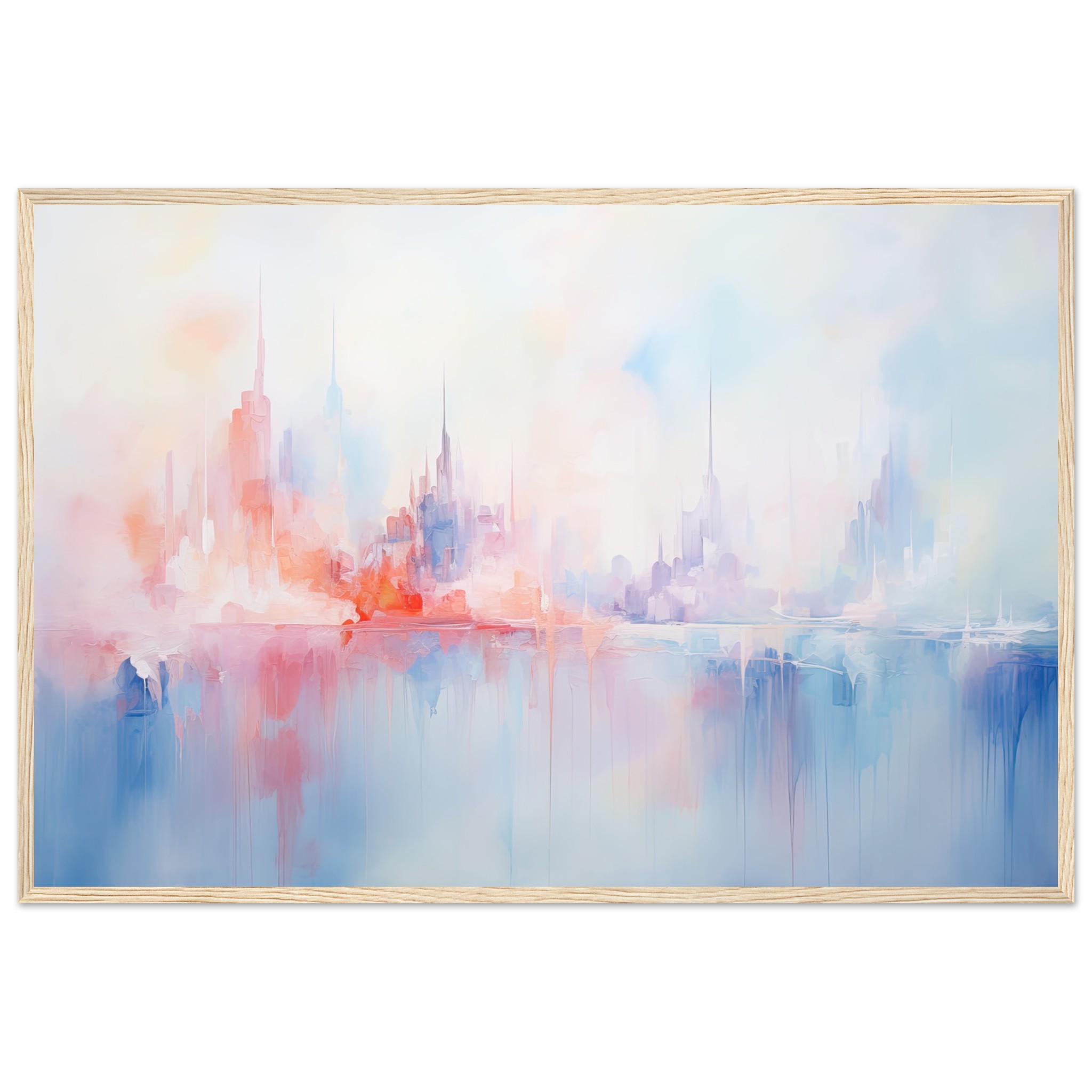 Pastel Abstract City Skyline Framed Print