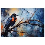 Bird Watercolor Painting Abstract Poster