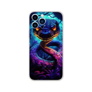 Psychedelic Snake Ultraviolet Colors Phone Case - Flexi case, Apple - iPhone 13 Pro Max