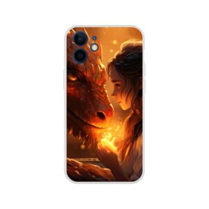 Magical Friendship – Girl and Dragon – Phone Case - Flexi case, Apple - iPhone 12 Mini