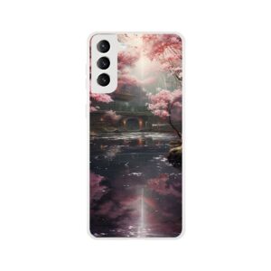 Secret Cherry Blossom Temple Phone Case - Flexi case, Samsung - Galaxy S21 Plus