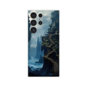 Cliffside Kingdom Landscape Phone Case - Flexi case, Samsung - Galaxy S23 Ultra