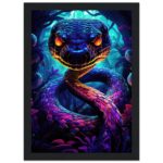 Psychedelic Snake Ultraviolet Colors Framed Print