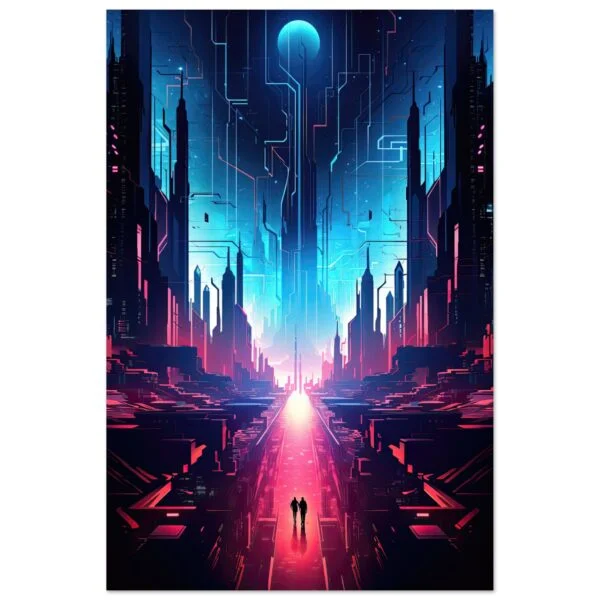 Digital Paradise Abstract Futuristic Metal Print