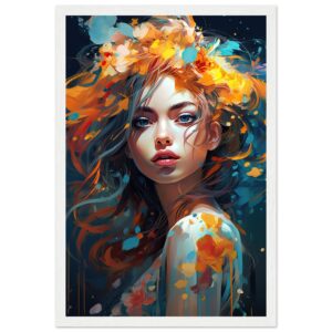 Girl Painted in Color Framed Print