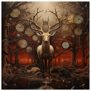 Forest Spirit God of Time Canvas Print - 60x60 cm / 24x24″, Slim