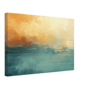 Abstract Lake Yellow Teal Canvas Print