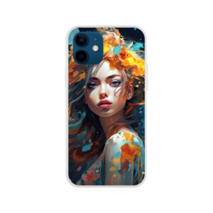 Girl Painted in Color Phone Case - Flexi case, Apple - iPhone 12