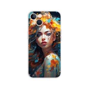 Girl Painted in Color Phone Case - Flexi case, Apple - iPhone 13