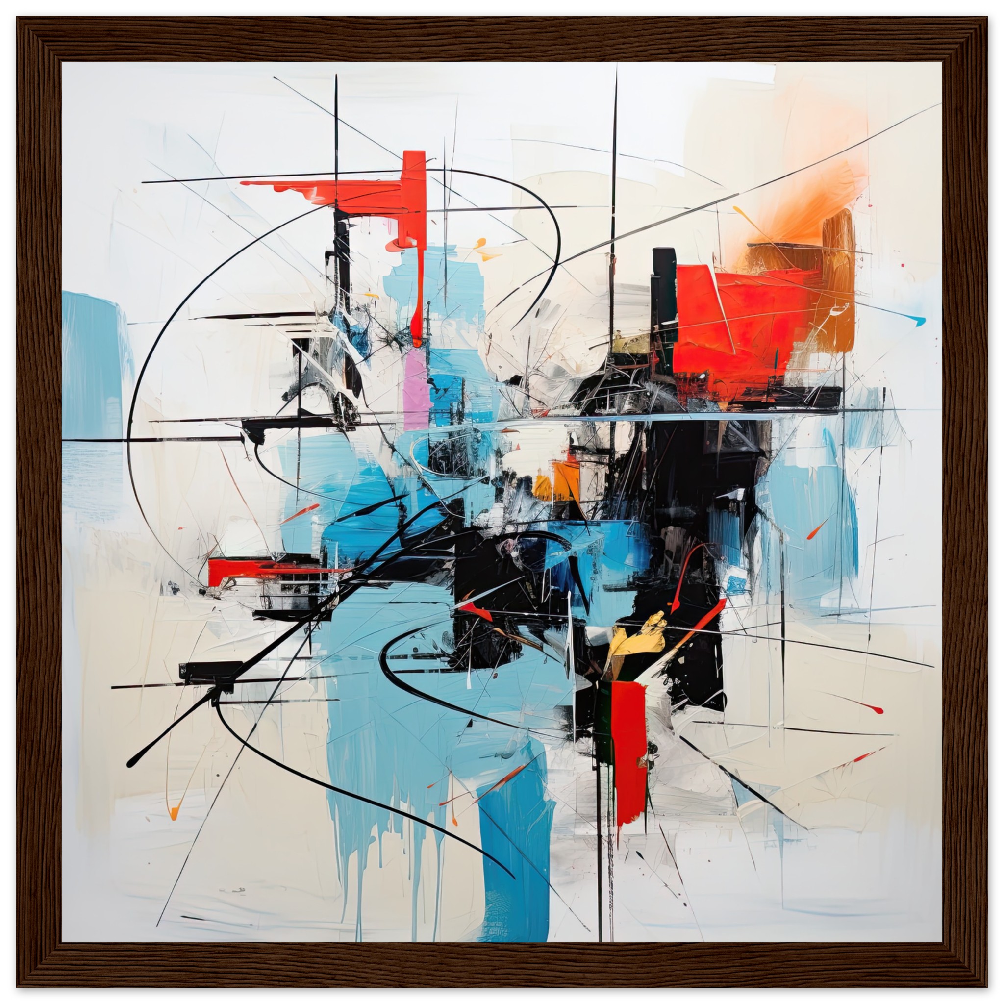 Abstract White Painted Framed Print