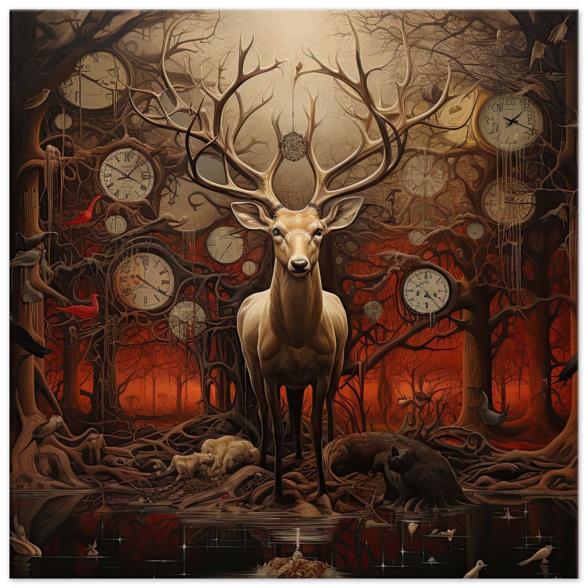 Forest Spirit God of Time Canvas Print – 60×60 cm / 24×24″, Thick