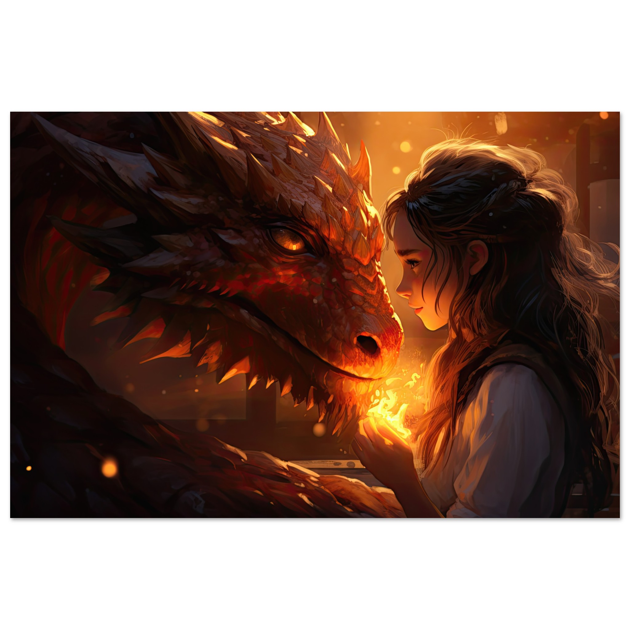 Magical Friendship - Girl and Dragon - Poster - 30x45 cm / 12x18″