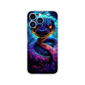 Psychedelic Snake Ultraviolet Colors Phone Case - Flexi case, Apple - iPhone 13 Pro