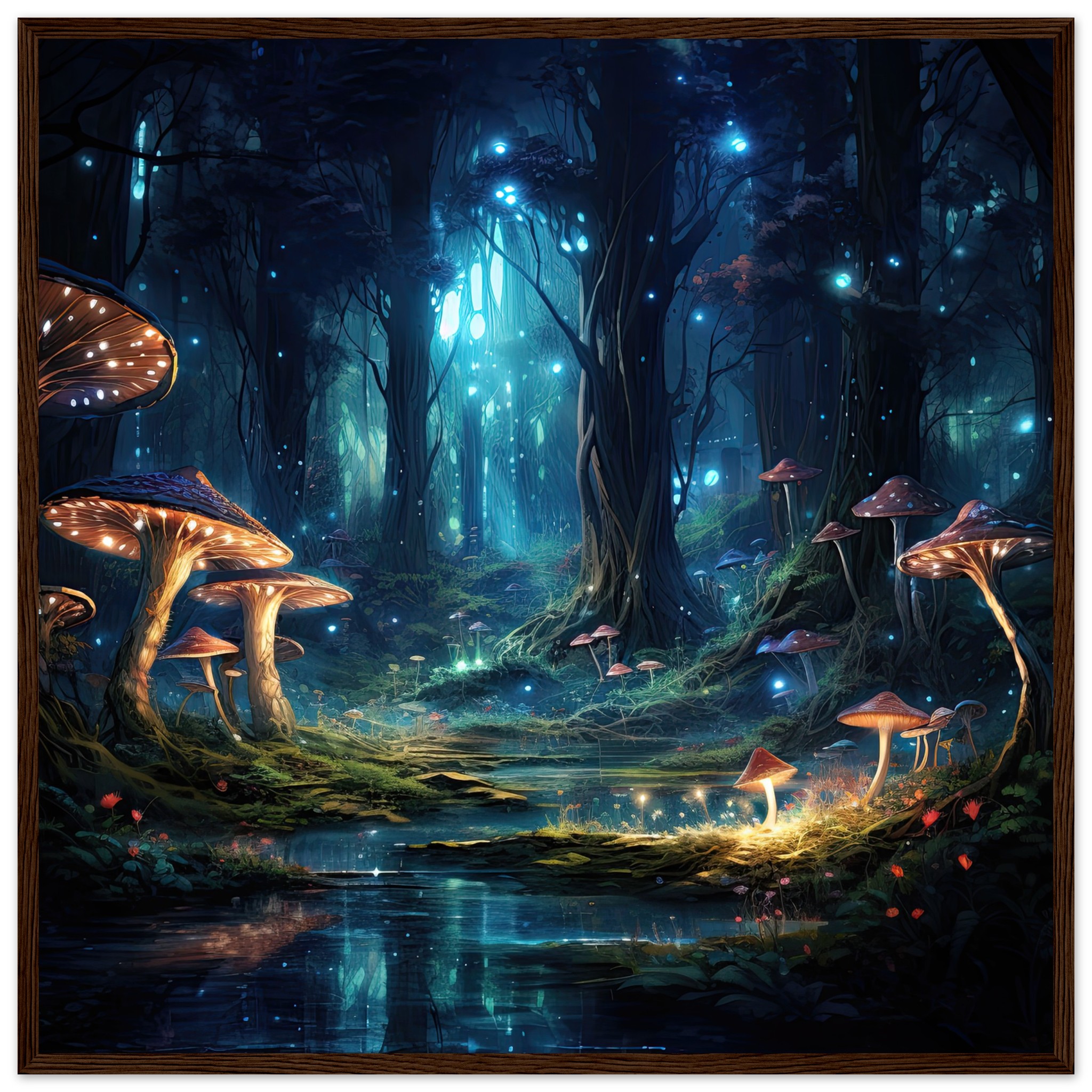 Enchanted Forest of Lights Framed Print