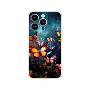 Butterflies of Light Colorful Phone Case - Flexi case, Apple - iPhone 14 Pro